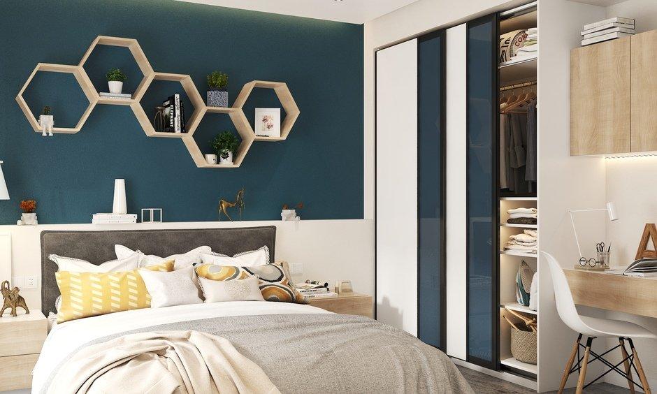 Floating shelves create visual‍ interest in the trending Bedroom Trend