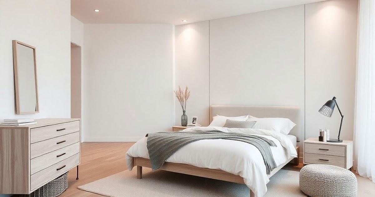 Declutter surfaces for a serene minimalist bedroom look