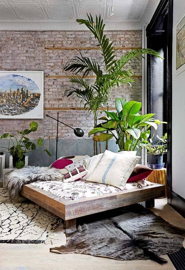 Curate plants and greenery for a fresh feel in your eclectic living room