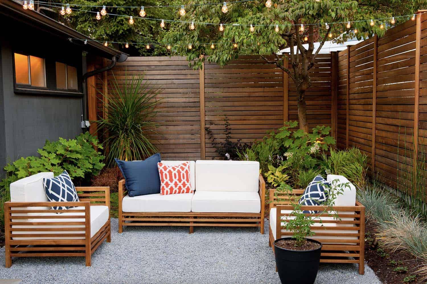 Create a⁤ relaxing seating area with patio ⁤furniture in front yard landscaping