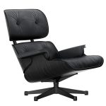 Vitra Eames Lounge Chair, new size, black ash - black leather .