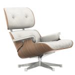 Vitra Eames Lounge Chair, new size, white walnut - white leather .