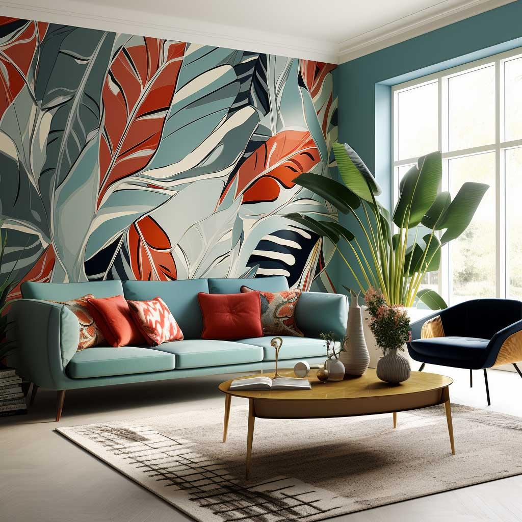 Incorporate bold ⁣wallpapers to create an‍ eclectic living room statement wall