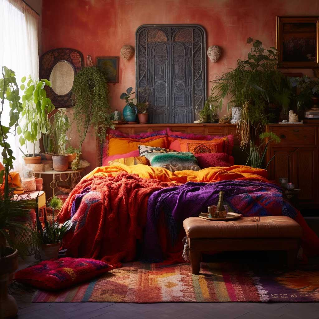 Bohemian‍ Bedroom: Embrace eclectic patterns and vibrant colors for creativity