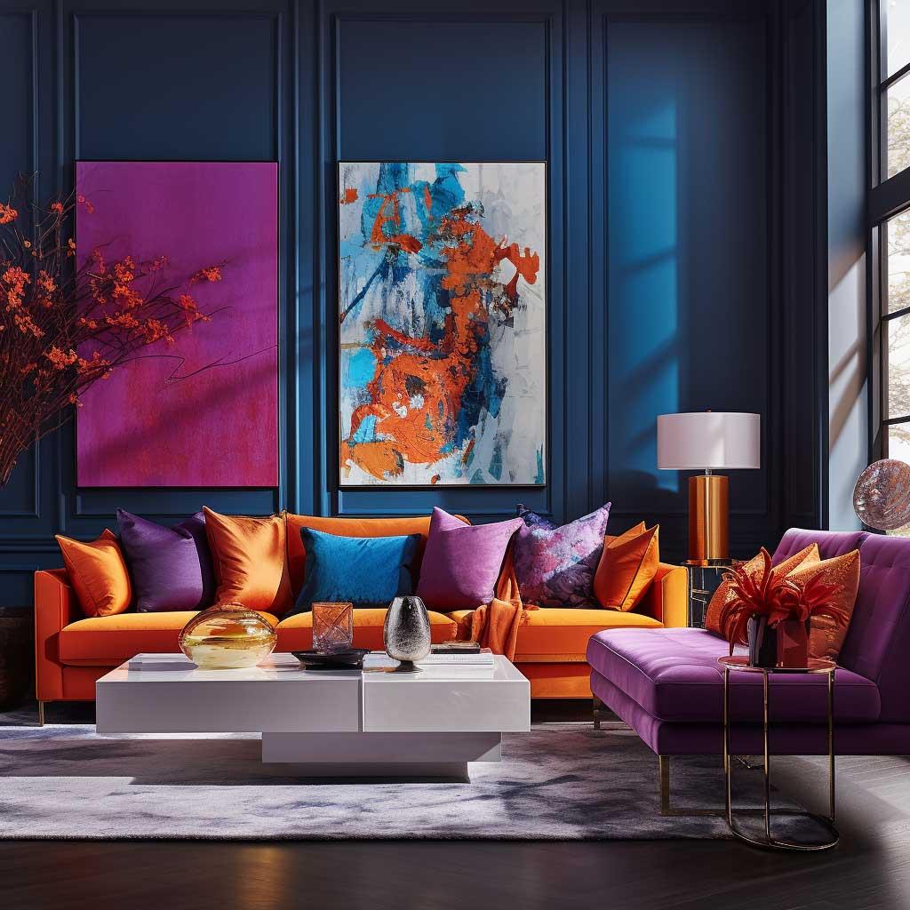 Bold colors dominate the Living Room, ‌creating a vibrant and energizing atmosphere