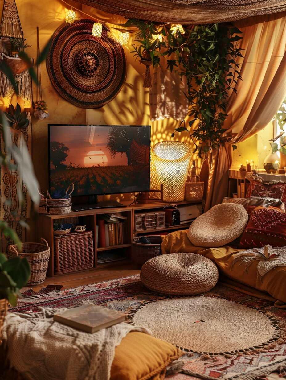 Display personal artifacts to add​ storytelling character to your Boho ​Living Room