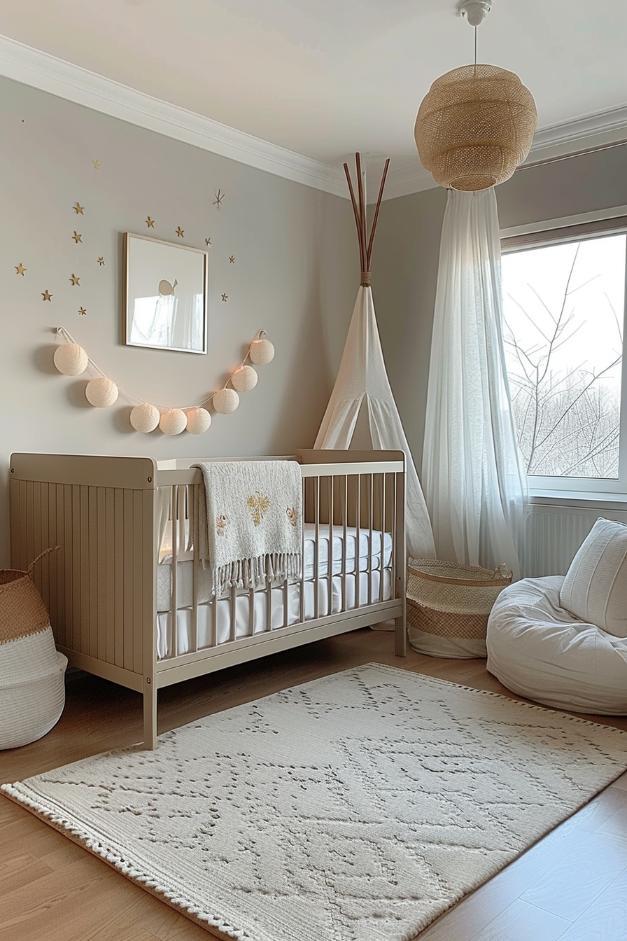 Minimalist Boy Nursery designed with ⁤calming ⁤colors and simple, ‌stylish furnishings for serenity