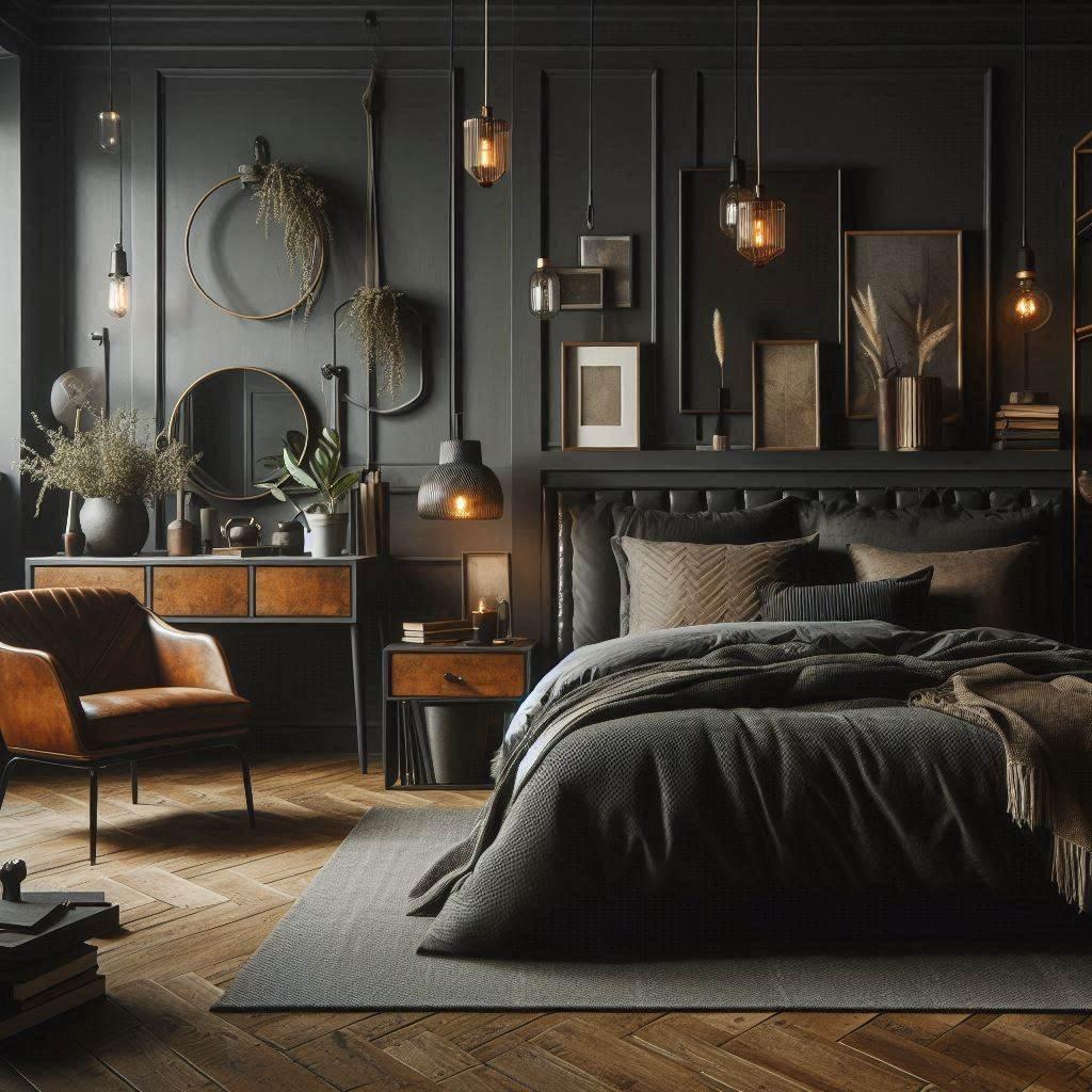 Masculine Bedroom: Achieve a strong ‍aesthetic with darker tones and clean lines