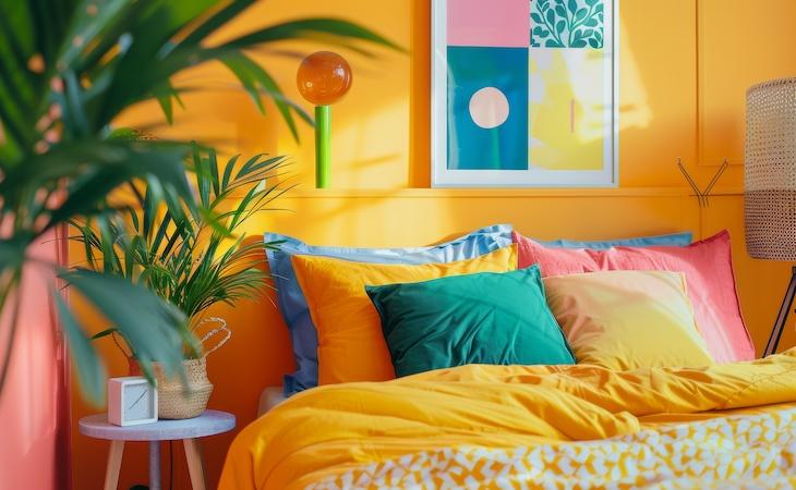 Bright, ⁣colorful accent pillows enhance the ‍ongoing ⁣Bedroom Trend