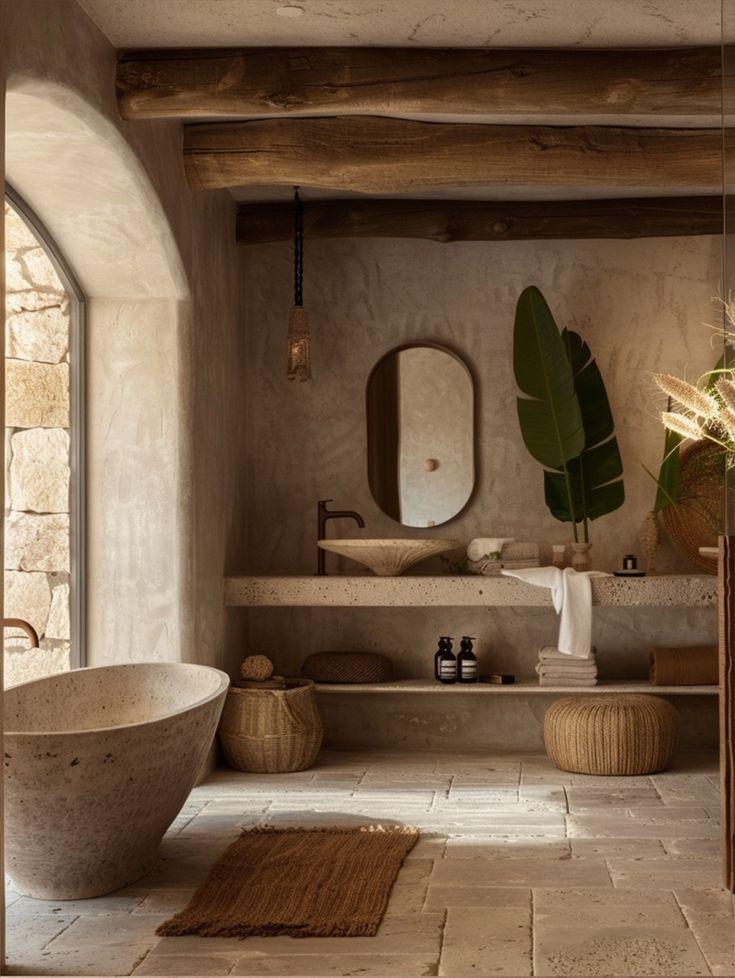 Use natural materials ‍for a calm and organic bathroom vibe