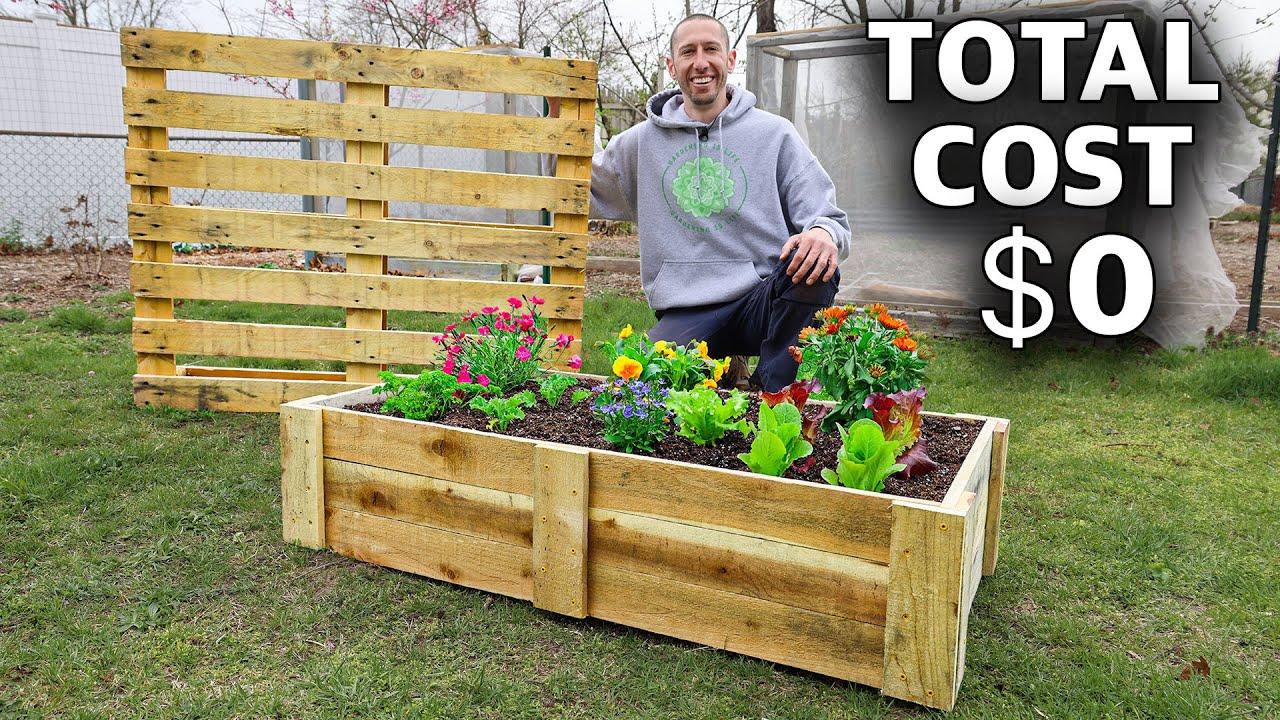 Utilize an old pallet to create an eye-catching, hanging Pallet Garden