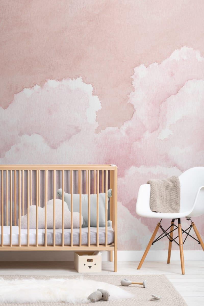 Soft cloud murals to create a serene Boy Nursery sanctuary