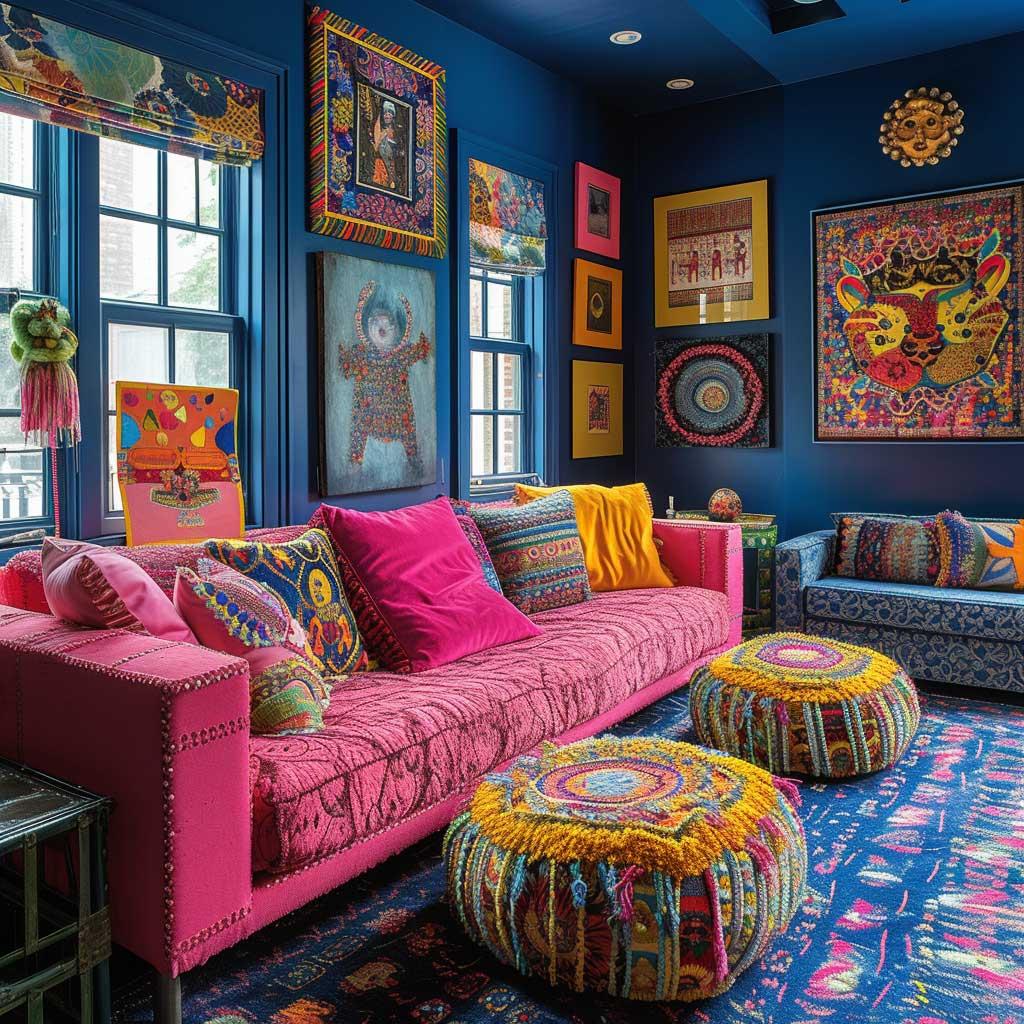 Hang⁣ a​ bold tapestry‌ for visual intrigue in your eclectic living room