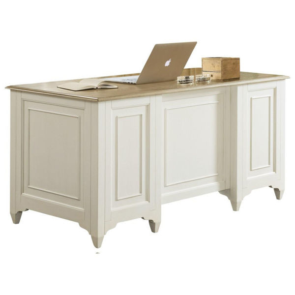 Myra White Executive Desk by Riverside Furniture | Babette's .