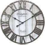 Amazon.com: Westzytturm Extra Large Wall Clock Wood Rustic .