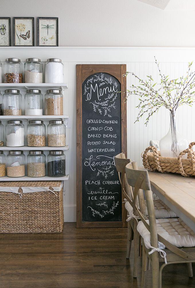 Incorporate a chalkboard for fun meal ideas in your eat-in kitchen