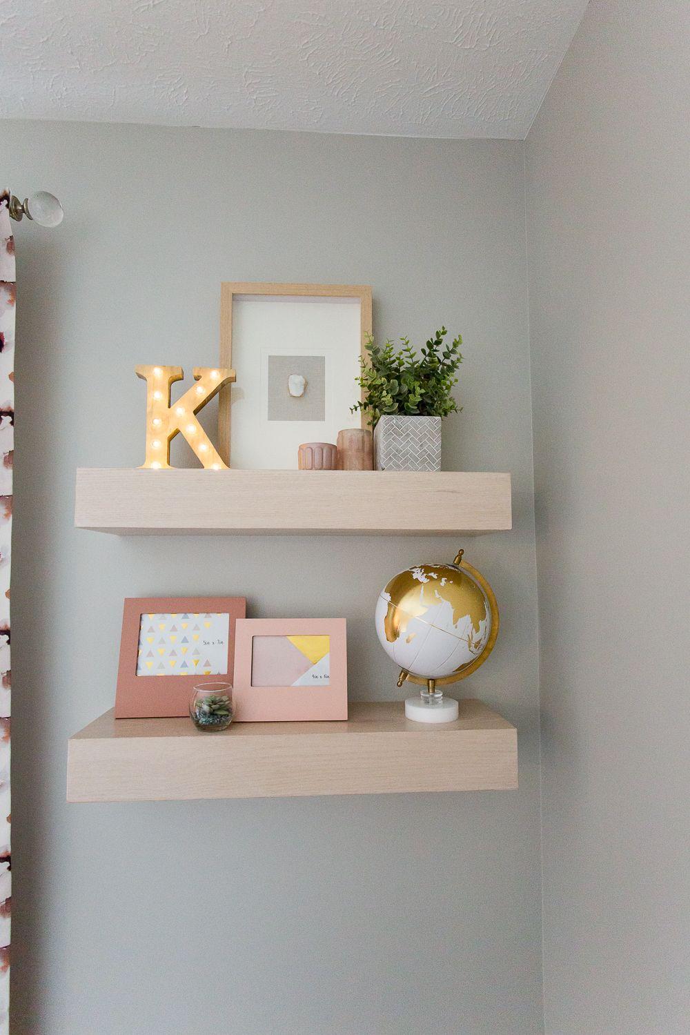 Install floating shelves ‌for books and trinkets in your teen bedroom for decluttering