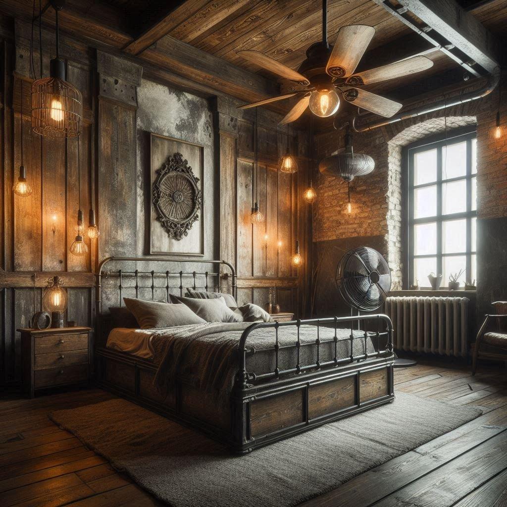 Industrial Bedroom:‌ Incorporate metal ⁢accents and rustic wood for ⁣urban charm