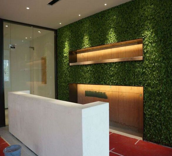 Fake artificial grass wall decor for modern wall decor .