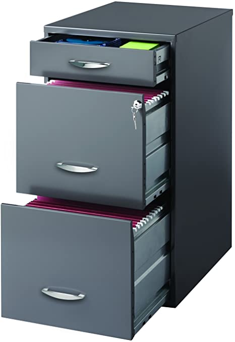 Amazon.com: Hirsh SOHO 3 Drawer File Cabinet in Charcoal: Home .