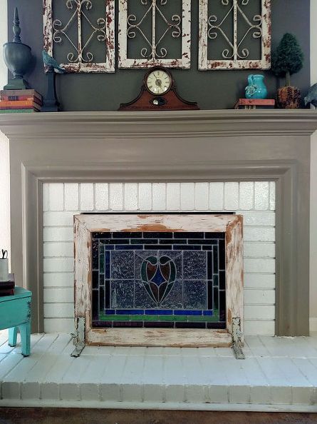 From Stain Glass to Fireplace Screen | Diy fireplace, Fireplace .