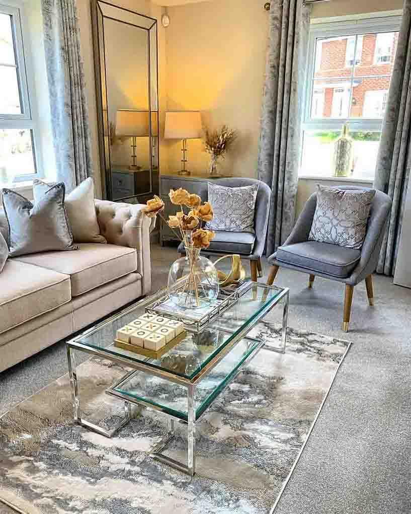 Introduce metallic accents for a chic modern touch in your living room