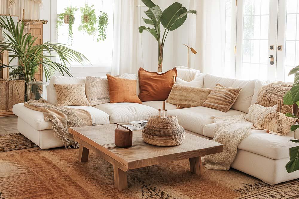 Choose ​earthy​ tones and natural⁤ materials for a serene Boho Living Room​ vibe