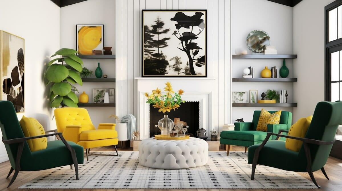 Incorporate unexpected shapes and forms ⁢in your eclectic living room ‌furniture selection