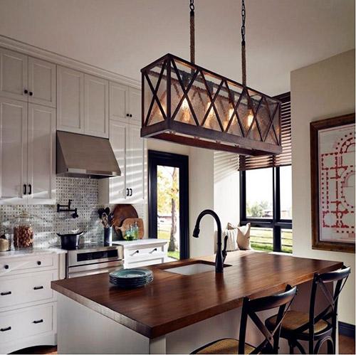 Unique light fixtures elevate style and function in your eat-in kitchen