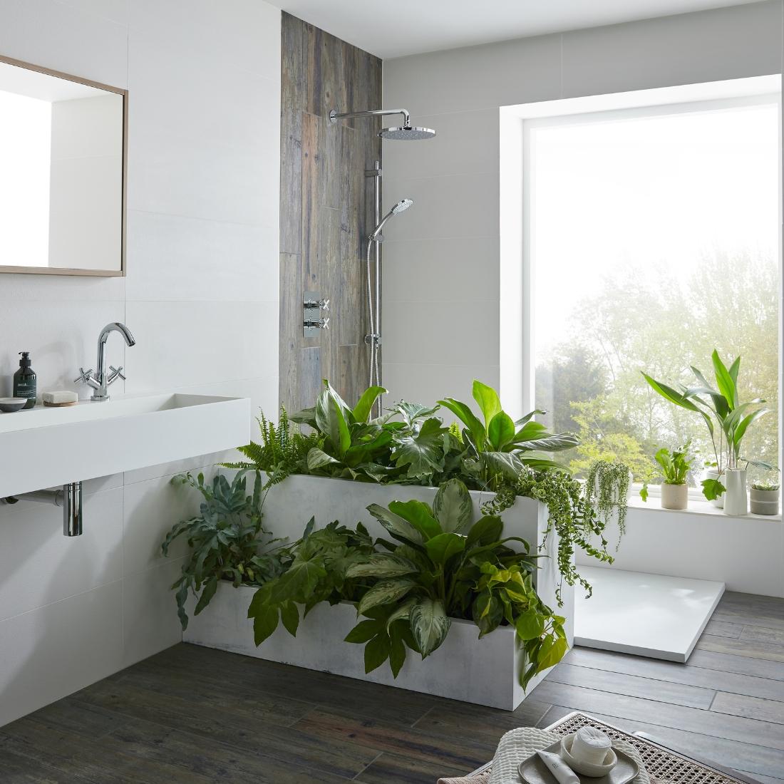 Experiment with ornamental plants to bring life into narrow ⁢bathrooms