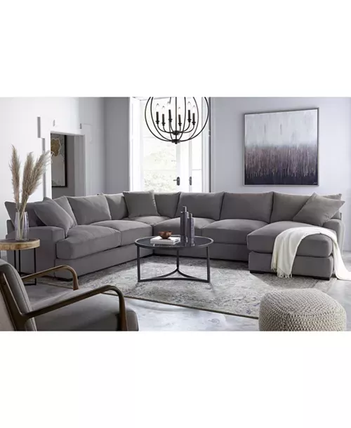 Comfortable styling with gray sectional
  sofa