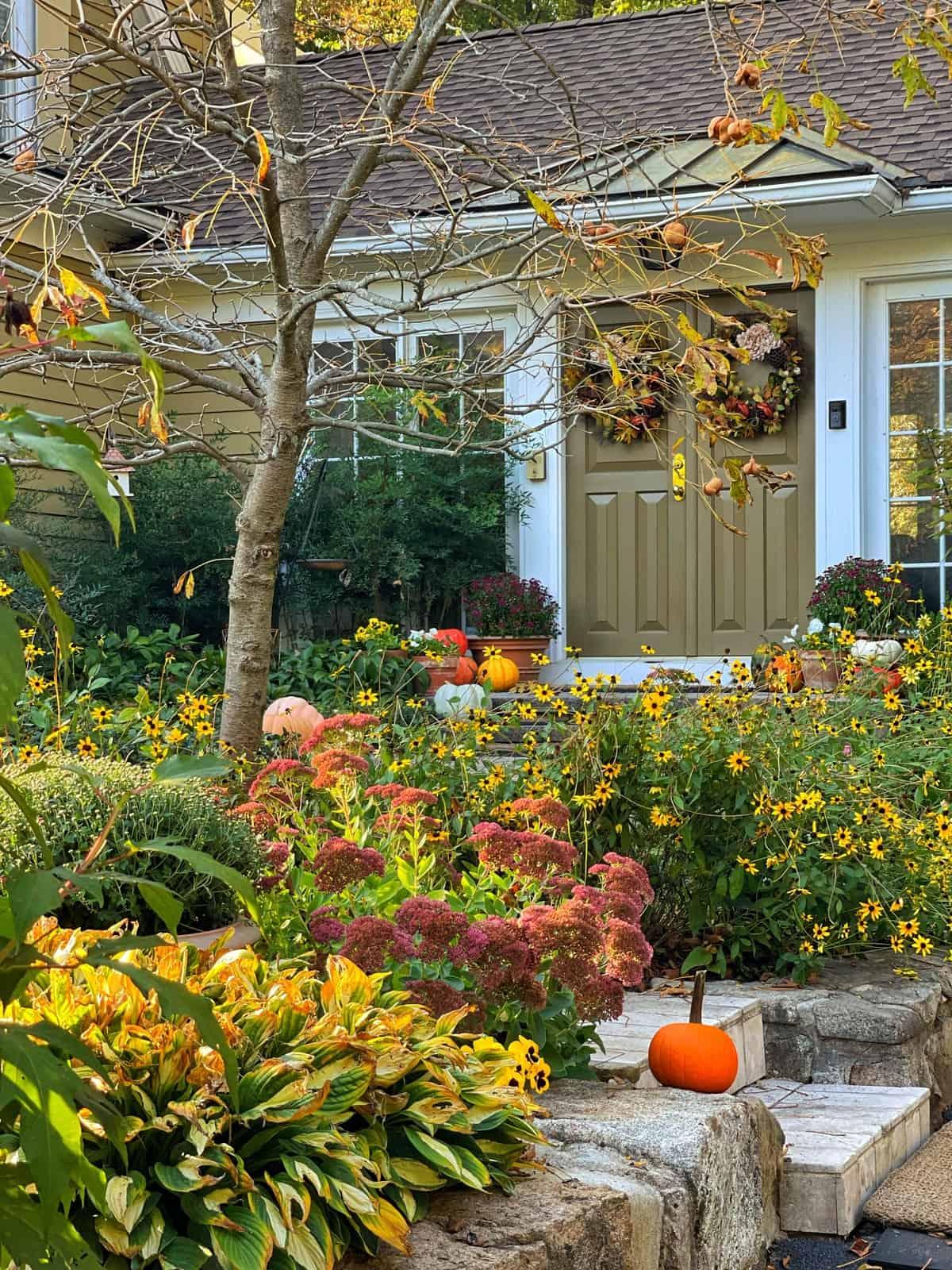 Frame your ​front porch with flowering‌ plants for a welcoming front yard landscaping effect