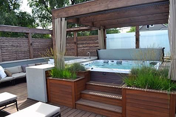 Caldera hot tub surround with bar in 2020 | Hot tub patio, Hot tub .