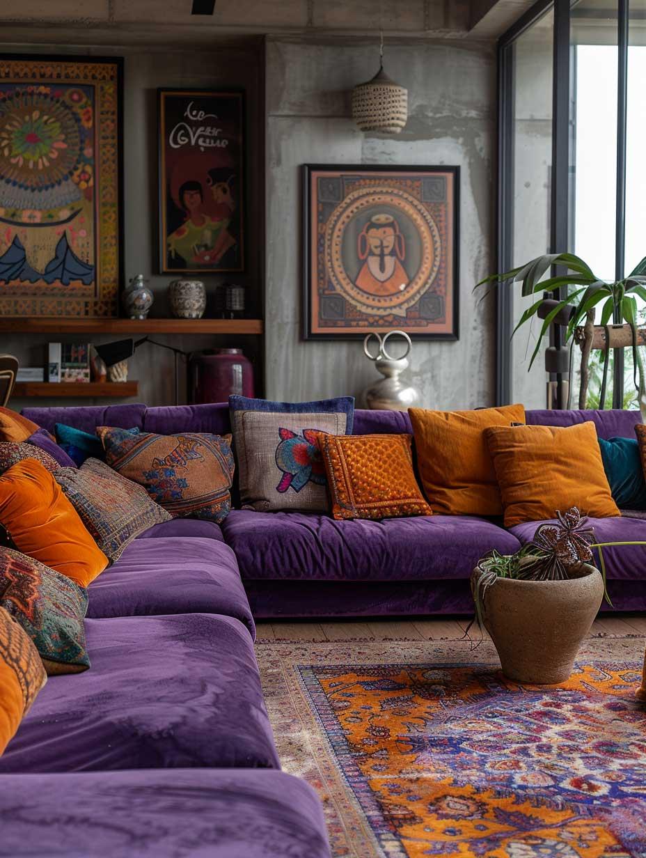 Incorporate bold color accents ⁢through pillows and throws‍ in your eclectic living room