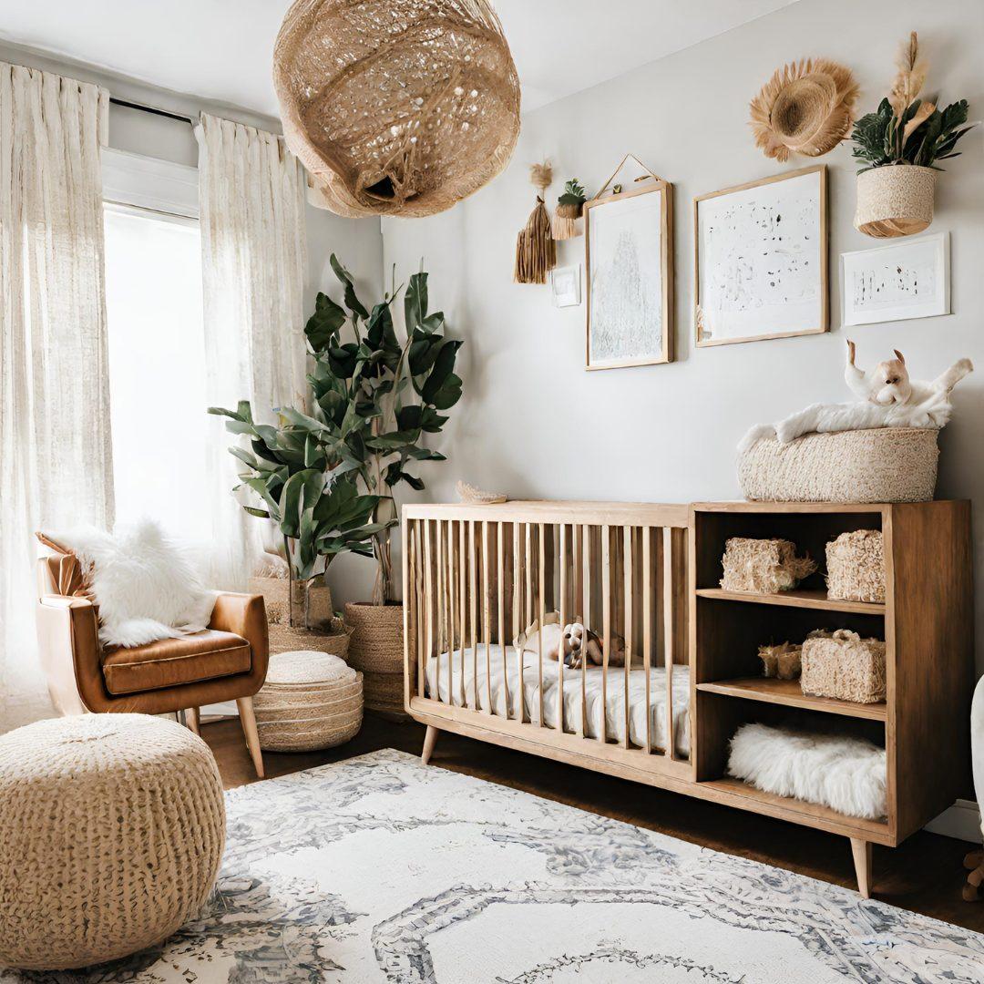 Soft, ​neutral colors create a serene nursery nook ambiance