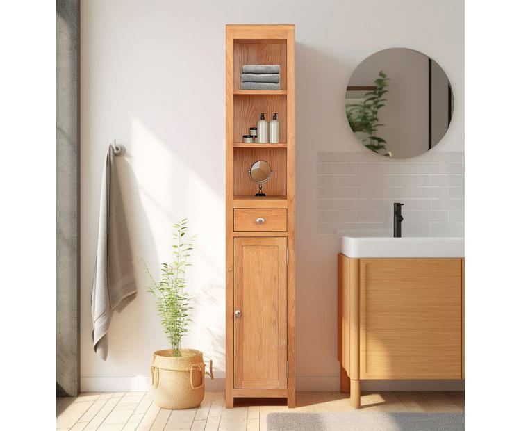 Utilize vertical⁤ space with tall cabinets in your‌ small bathroom