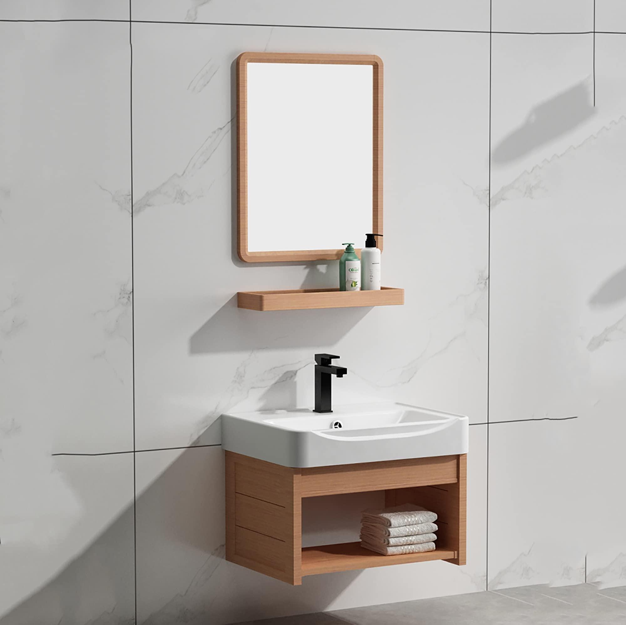 Install floating cabinets ‍for ‌a sleek look in your narrow bathroom