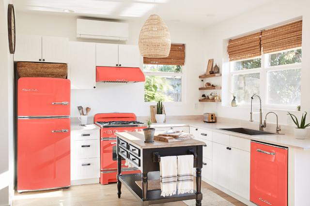 Colorful appliances become eye-catching focal points in kitchens