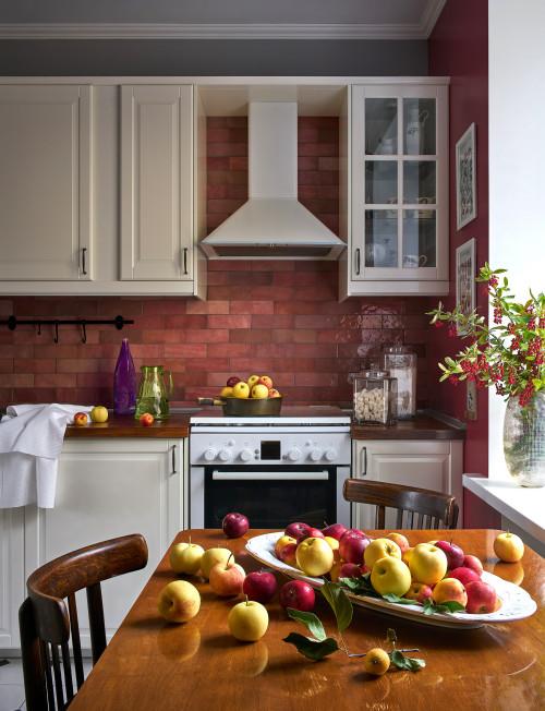 Opt for a bold backsplash that complements your Burgundy Kitchen aesthetic