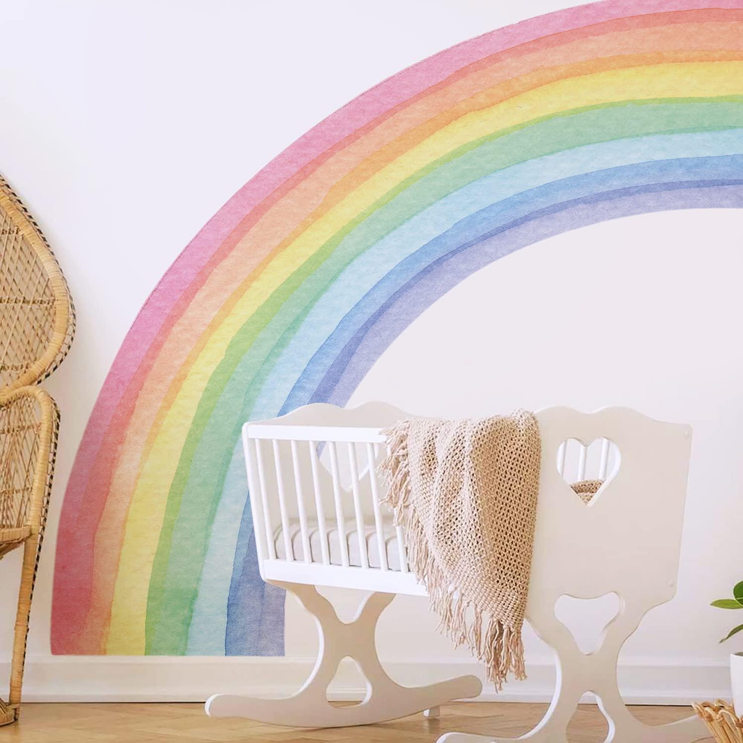 Vibrant wall decals add playfulness to the nursery nook