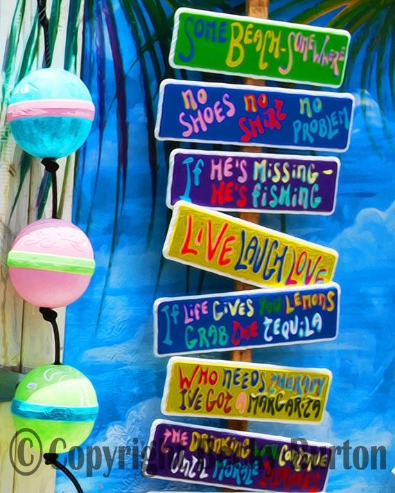 Tropical Sign Shack / Key West / 8x10 Photographic Print / Wall .
