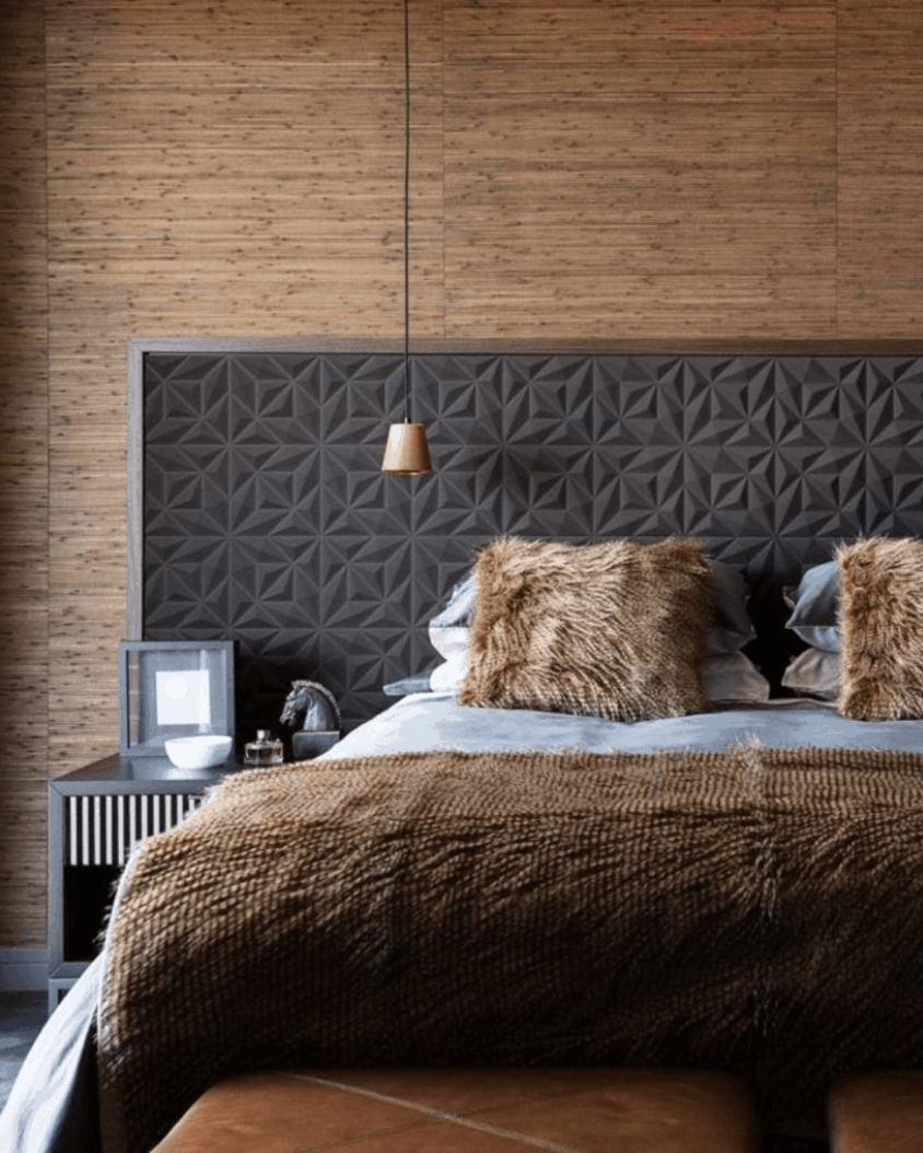 Give a royal look to bedroom with a king
  headboard