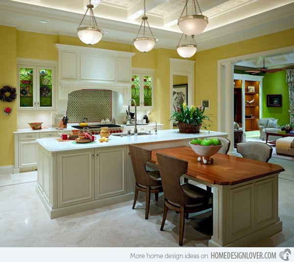 15 Beautiful Kitchen Island with Table Attached | Home Design .