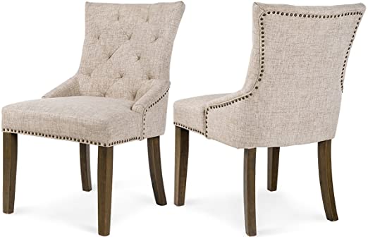 Amazon.com: FLIEKS Fabric Dining Chairs Set of 2 Leisure Padded .