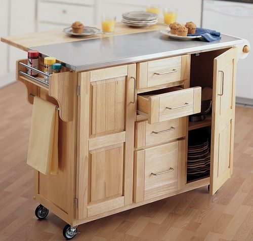 Unfinish Wood Kitchen Utility Cart Picture Interior Design .