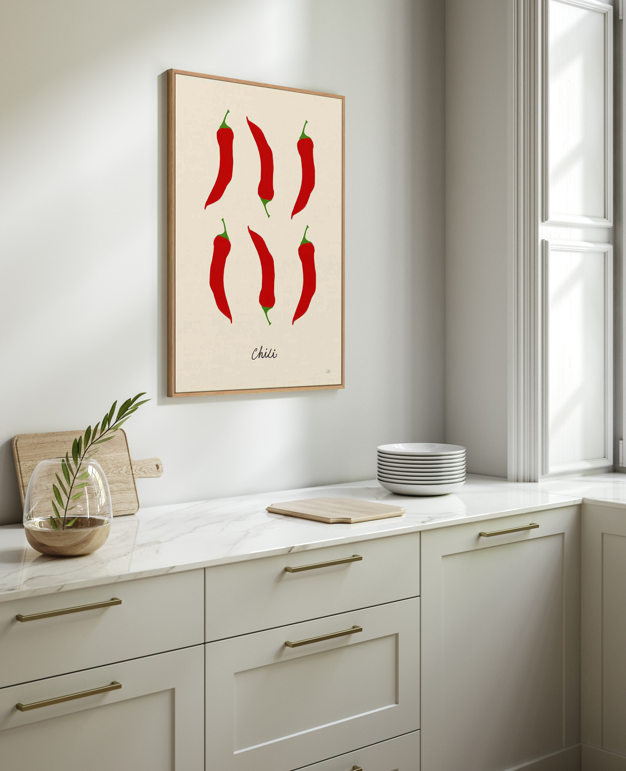 The elegant contemporary kitchen wall art