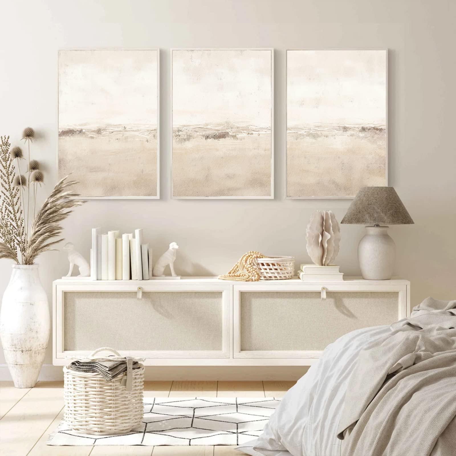 Simple artwork provides interest without overwhelming your minimalist bedroom