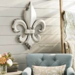 METAL WALL DECOR Fleur De Lis French Country Style 30" Large .