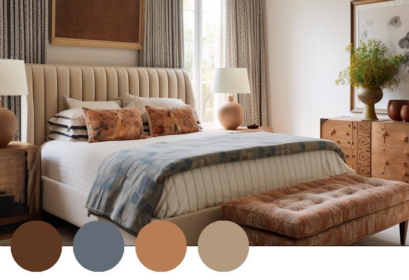 Bedroom Trend: Earthy color palettes evoke serenity and warmth