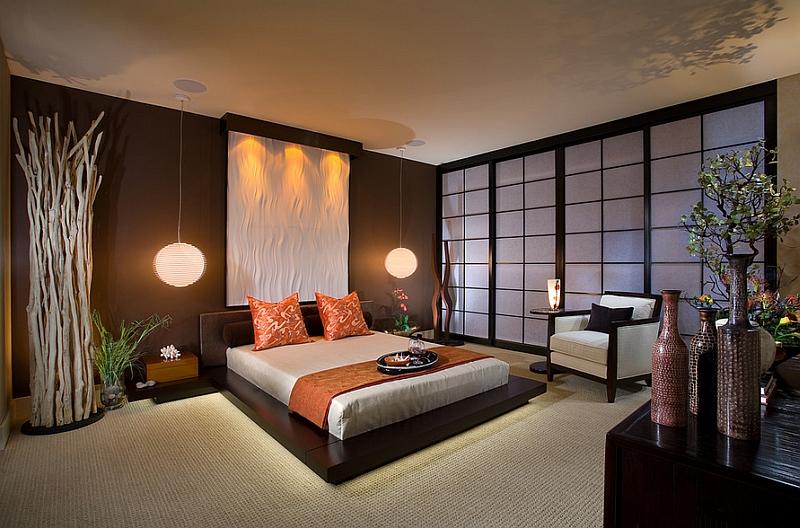 Asian-Inspired Bedroom: Merge harmony and balance through simple layout and decor